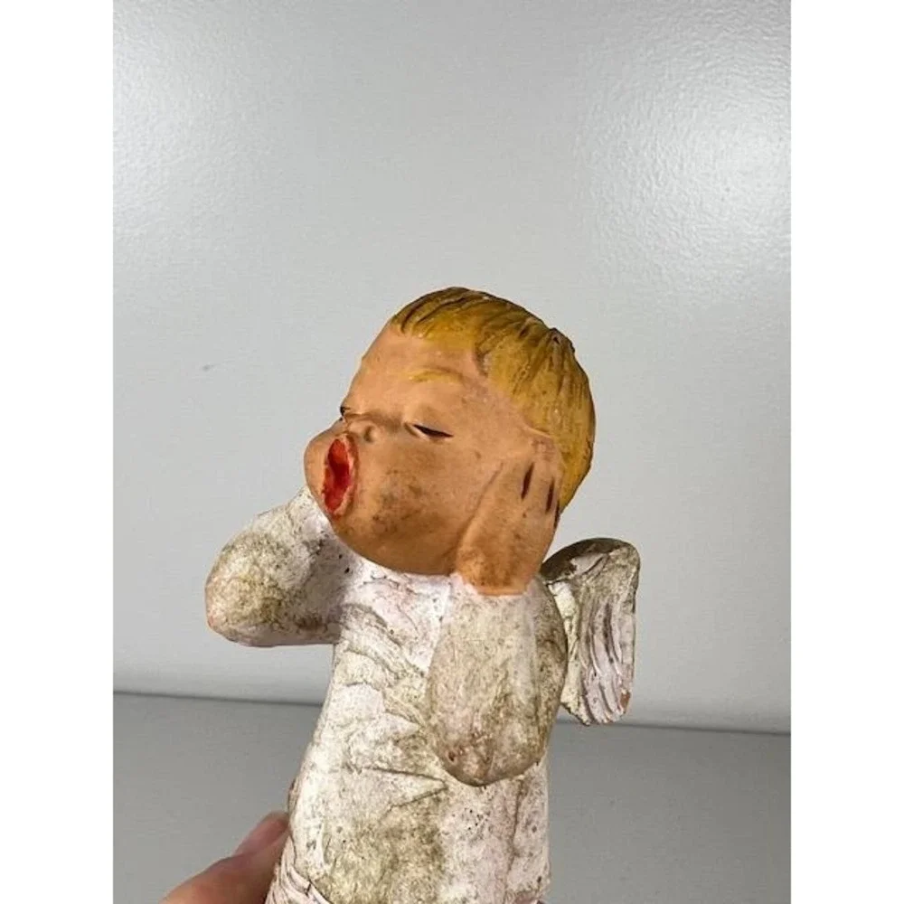 Vtg Jullar Terracotta Choir Boy Angels Cherub Figurines Set of 2 Spain‎ 1970's
